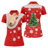 Maxcorners Funny Santa Costume Snowflake Christmas Golf Shirt, Women's Golf Tops, Printed Golf Shirt LM1507