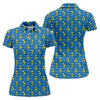Maxcorners Cartoon Cactus Golfer Blue Golf Shirt, Women’s Golf Polo, Golf Tops For Women, Printed Golf Shirt LM1507