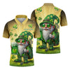 Maxcorners Happy St Patrick's Day Shamrock Gnome Golf And Beer Polo Shirts For Men, Golf Shirts For Men