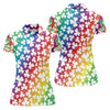 Maxcorners Rainbow Shamrock St Patrick's Day Golf Shirt, Women's Golf Tops, Ladies Golf Polos, Golf Shirt For Women
