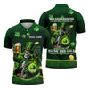 Maxcorners Hello Darkness Four Leaf Clover St Patricks Day Fun Golf Shirts For Men, St Patrick's Green Polo Shirts For Men