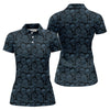 Maxcorners Gothic Sugar Skull Pattern Golf Polo Shirt, Golf Shirts For Women, Women’s Golf Polo LM1507