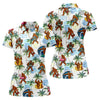 Maxcorners Tropical Bigfoot Surfing Fishing Beach Golf Shirt, Golf Tops For Women, Ladies Golf Shirts, Women’s Golf Apparel LM1507