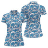 Maxcorners Japanese Wave Art Hawaiian Golf Shirt, Summer Ocean Women's Golf Tops, Ladies Golf Shirts LM1507