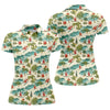 Maxcorners Christmas Santa Surfing Tropical Hawaiian Golf Shirt, Golf Shirts For Women, Performance Golf Shirt LM1507