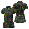 Maxcorners Neon Paint Splatter Pattern Golf Shirt, Women's Golf Shirt, Hawaiian Golf Shirt, Golf Polo For Women LM1507