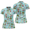Maxcorners Women's Mele Kalikimaka Surfing Santa Golf Shirt, Christmas Golf Shirt, Women’s Golf Apparel LM1507