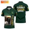 Maxcorners If You Drink Definitely Drive Golf And Beer Black Beer St Patrick's Day Green Golf Tops For Men, Golf Shirts For Men