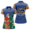 Maxcorners Funny Bearded Golfer With Beer And Paisley Sleeves Golf Polo, Golf Tops For Women, Ladies Golf Top LM1507