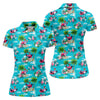 Maxcorners Funny Weightlifting Flamingo Tropical Hawaiian Golf Shirt, Golf Polo For Women, Printed Golf Shirt LM1507