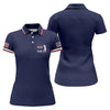 Maxcorners Navy Best Papa By Par Embroidered Golf Polo Shirt, Women’s Golf Polo, Golf Shirts For Women LM1507