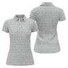 Maxcorners Beige Text Pattern Golf Polo Shirt, Women’s Golf Polo, Printed Golf Shirt LM1507