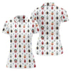 Maxcorners Abstract Peach Botanical Pattern Golf Shirt, Ladies Golf Shirts, Women’s Golf Apparel LM1507