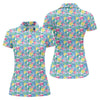 Maxcorners Tropical Floral Golf Clubs Hawaiian Golf Polo Shirt, Women's Golf Polo, Golf Tops For Women LM1507