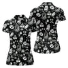 Maxcorners Dead Tired Coffee Breakfast Pattern Golf Shirt, Women's Golf Tops, Golf Shirts For Women LM1507