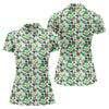 Maxcorners Leopard Pattern St Patrick's Day Shamrock Golf Shirt, Fun Women's Golf Shirts, Women's Golf Tops