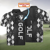 Maxcorners Golf Black Customized Name 3D Shirt