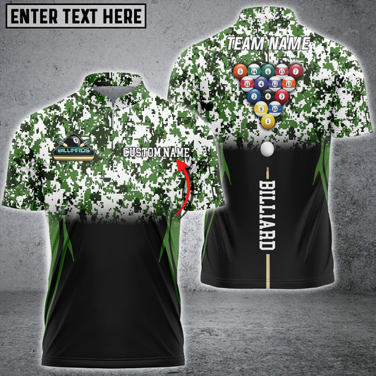 Maxcorners Billiards Sport Camo Personalized Name, Team Name Unisex Shirt ( More Color Options )