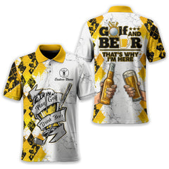 Maxcorners Play Golf Drink Beer Custom Golf Polo Shirt, Funny Golf Shirt, Golf & Beer Gift For Men