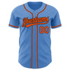 Maxcorners Custom Powder Blue Orange-Black Authentic Baseball Jersey LM2605