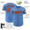 Maxcorners Custom Powder Blue Orange-Black Authentic Baseball Jersey LM2605
