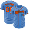 Maxcorners Custom Powder Blue Orange-Black Authentic Baseball Jersey LM2605