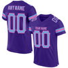Maxcorners Custom Purple Light Blue-Pink Mesh Authentic Football Jersey LM2605