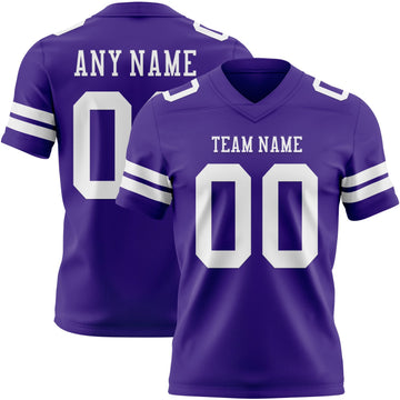 Maxcorners Custom Purple White Authentic Football Jersey LM2605