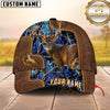 Maxcorners Deer Hunting Full Leather Arch Frame Pattern Personalized Name 3D Cap (6 Colors)