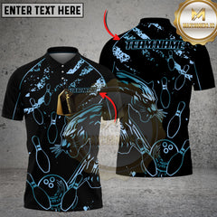 Maxcorners Bowling Golden Panther Multicolor Customized Name, Team Name 3D Shirts