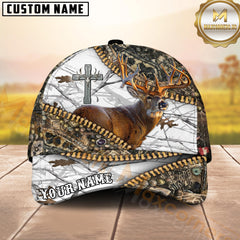 Maxcorners Zipper Reveal Whitetail Deer Personalized Hat 3D Printed Multicolor