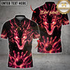 Maxcorners Bowling Golden Fire Dragon Bowling Ball And Pins Design Multicolor Customized Name, Team Name 3D Shirts