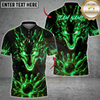 Maxcorners Bowling Golden Fire Dragon Bowling Ball And Pins Design Multicolor Customized Name, Team Name 3D Shirts