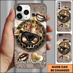 Maxcorners Royal Skull Crown Gold Dartboard Personalized Name Phone Case