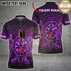 Maxcorners Darts Angry Dartboard Neon Style Multicolor Customized Name, Team Name 3D Shirts
