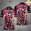 Maxcorners Bowling Girl Pitbull Pink Galaxy Multicolor Customized Name, Team Name 3D Shirt