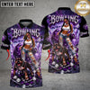Maxcorners Bowling Girl Pitbull Pink Galaxy Multicolor Customized Name, Team Name 3D Shirt