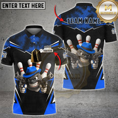Maxcorners Bowling Strike Gangster Multicolor Customized Name, Team Name 3D Shirts
