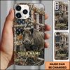Maxcorners Rustic American Flag Woodland Branches Boar Hunting Premium Personalized Name Phone Case