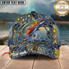 Maxcorners Fishing Ripped Denim Personalized Name 3D Cap