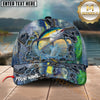 Maxcorners Fishing Ripped Denim Personalized Name 3D Cap