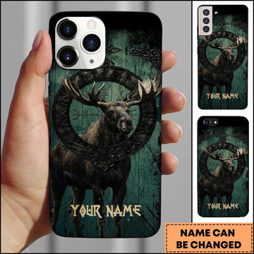 Maxcorners Majestic Moose Hunting Rune Personalized Name 3D Phone Case