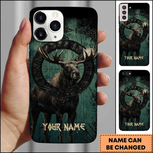 Maxcorners Majestic Moose Hunting Rune Personalized Name 3D Phone Case
