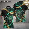 Maxcorners Darts Luxury Gold Flame Dartboard Design Multicolor Customized Name Team Name 3D Shirts