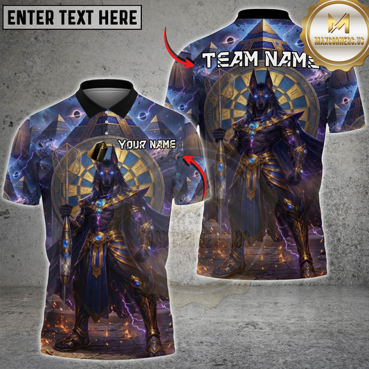 Maxcorners Darts Egyptian Anubis Cosmic Pyramid Design Personalized Name 3D Unisex Shirt