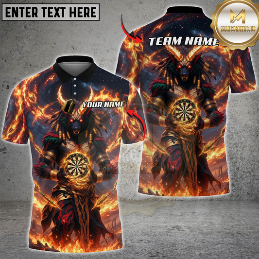 Maxcorners Darts Egyptian Fire Anubis Dartboard Design Personalized Name 3D Unisex Shirt