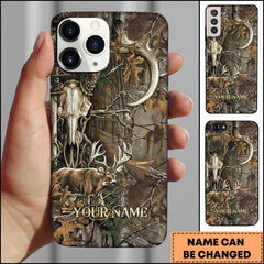 Maxcorners Buck & Skull Camo Personalized Name Phone Case (4 colors)