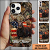 Maxcorners Moose Hunting American Flag Personalized Name Phone Case