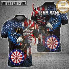 Maxcorners Patriotic Eagle Dartboard Jersey Personalized Name 3D Unisex Shirt