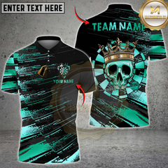 Maxcorners Darts Skull Crown Gold Style Multicolor Customized Name, Team Name 3D Shirts